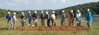 Department and city of Perryville leaders break ground on Perryville's Southeast Wastewater Treatment Plant in September 2020.