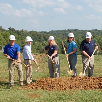 Department and city of Perryville leaders break ground on Perryville's Southeast Wastewater Treatment Plant in September 2020.