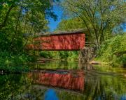 Unique Places Category, First Place. James Smith, Moro, IL. "Red Bridge." Sandy Creek Covered Bridge State Historic Site.