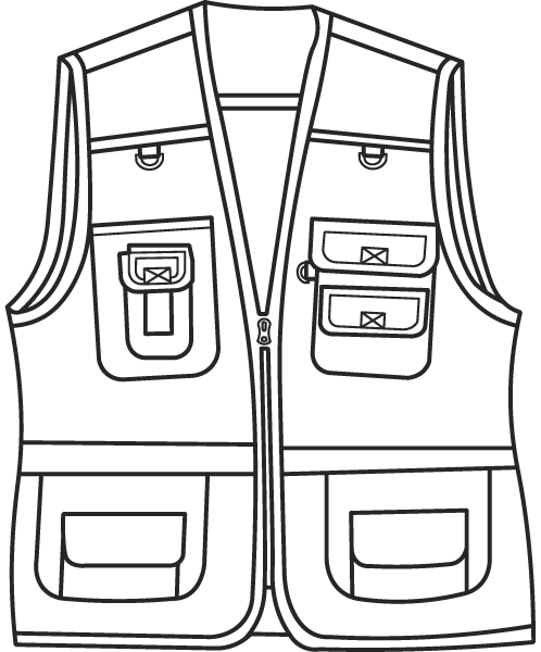 Graphic Accent - Fishing vest clip art